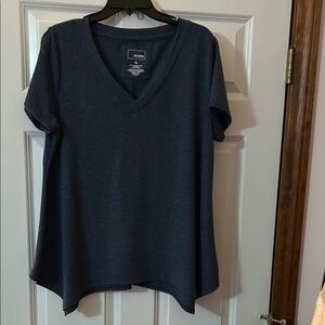 Sonoma Women's Short Sleeve V-Neck Top - Dark Blue - XL